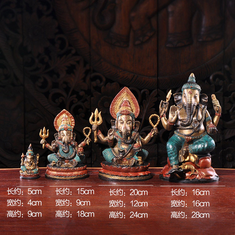 Thai handicraft Buddha statue copper elephant god to attract wealth and keep wealth Thai home decoration Southeast Asian style decoration
