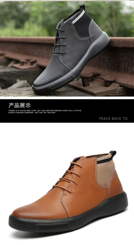 Yier Khang 2019 mùa thu mới cao cấp phong cách thắt lưng nam triều phải có màu rắn kinh doanh giày thường bán hoang dã bán chạy nhất - Giay cao