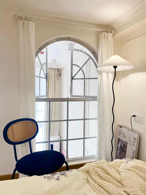 Custom floor window glass partition Long-frosted open door window lock decorated metal loft window semi-arched open window-Taobao