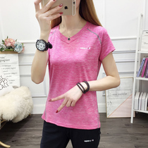 Sports T-shirt womens loose quick-drying short-sleeved top breathable elastic Ice Silk hiking Hiking Yoga running quick-drying clothes