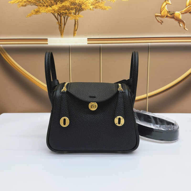 Second-Generation Handmade Waxed Thread Mini Lindy Bag Original Cowhide Leather Women's Shoulder Crossbody Handbag Doctor's Medicine Bag