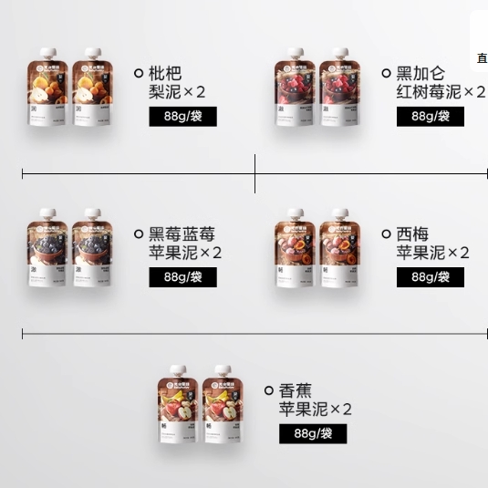 babycare光合星球果泥宝宝辅食婴幼儿童水果泥无添加盐糖儿童节礼