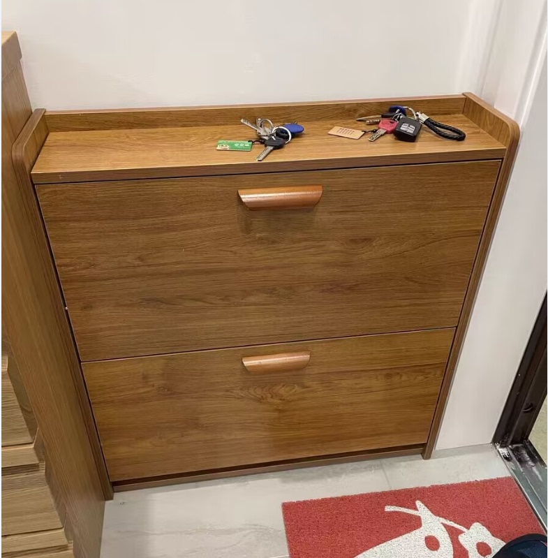 Ultra-Thin Two-Layer Tipping Shoe Cabinet at the Entrance, Simple Home Entryway Storage, Minimalist Modern Small Mini Low Shoe Rack Ultra-Thin Two-Layer Tipping Shoe Cabinet at the Entrance, Simple Home Entryway Storage, Minimalist Modern Small Mini Low Shoe Rack