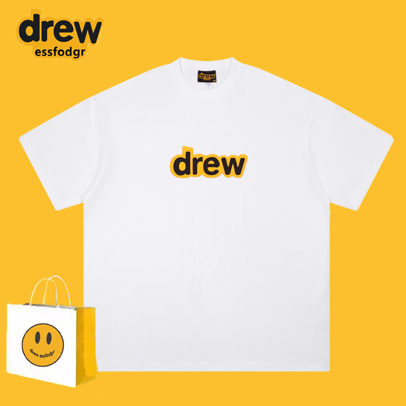 Drewessfodgr Smiley Face Letter Short-Sleeve Justin Bieber Unisex Trendy High Street Pure Cotton Undershirt T-Shirt Drewessfodgr Smiley Face Letter Short-Sleeve Justin Bieber Unisex Trendy High Street Pure Cotton Undershirt T-Shirt