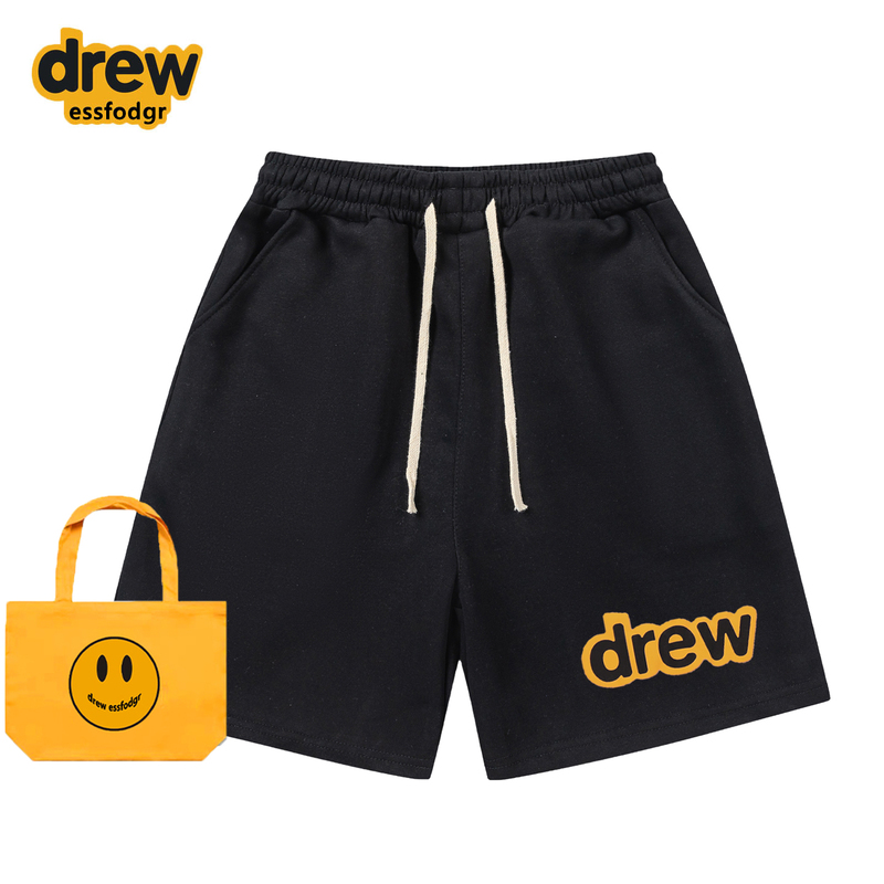 Drew Essfodgr American Style Trendy Brand Letter Shorts for Men and Women, Summer High Street Loose Sports Casual Five-Point Shorts