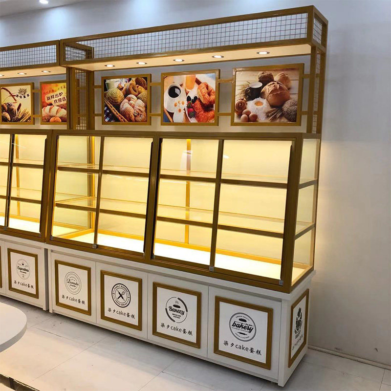 Wrought iron bread cabinet new cake display cabinet cake model cabinet supermarket shelf bread shelf Nakajima cabinet side cabinet