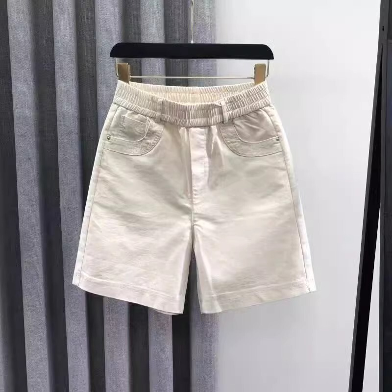 European Casual Denim Shorts for Women, 2026 Summer Fashion New Versatile Slimming Straight Trendy Mid-Length Shorts