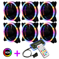 Diamond 12cm case fan RGB dazzling colour changing flow light Mirage temperature-controlled desktop computer mute case fan