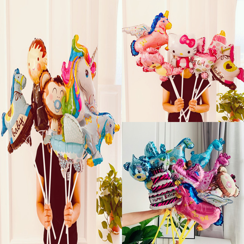 2023 New Year's Balloon Children's Birthday Party Handheld Stick Holder Street Hot Sale Opening Event Decoration Gift