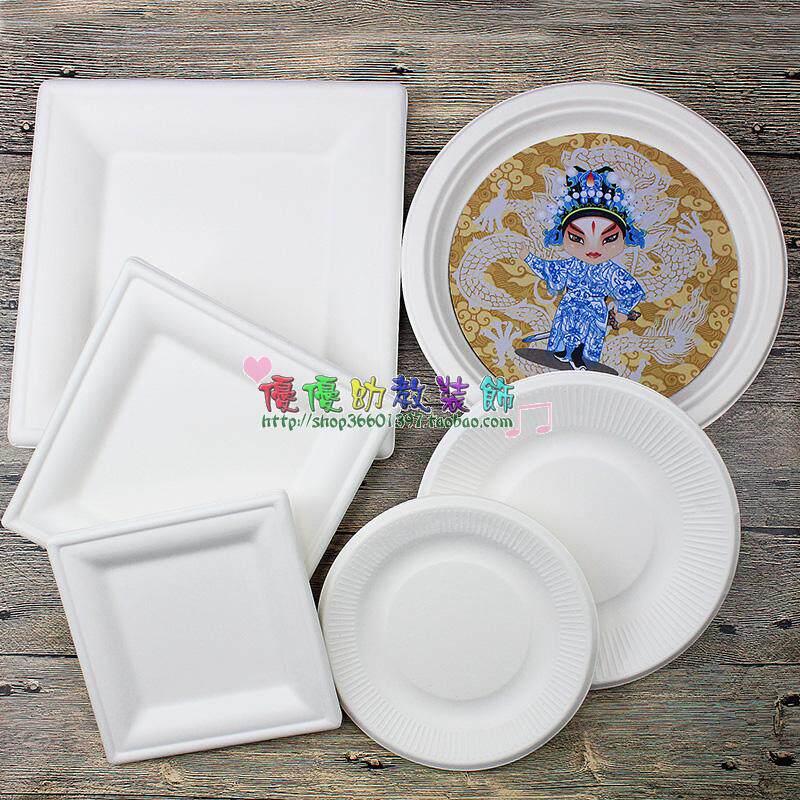 Kindergarten Children Handmade Materials Handmade DIY Fine Art Creative Painting Hangings Round Square Pulp White