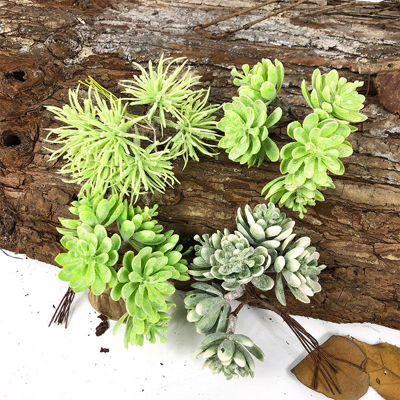 Kindergarton manual DIY production materials simulation flowers plastic plants fleshy fake flowers grass accessories photo props