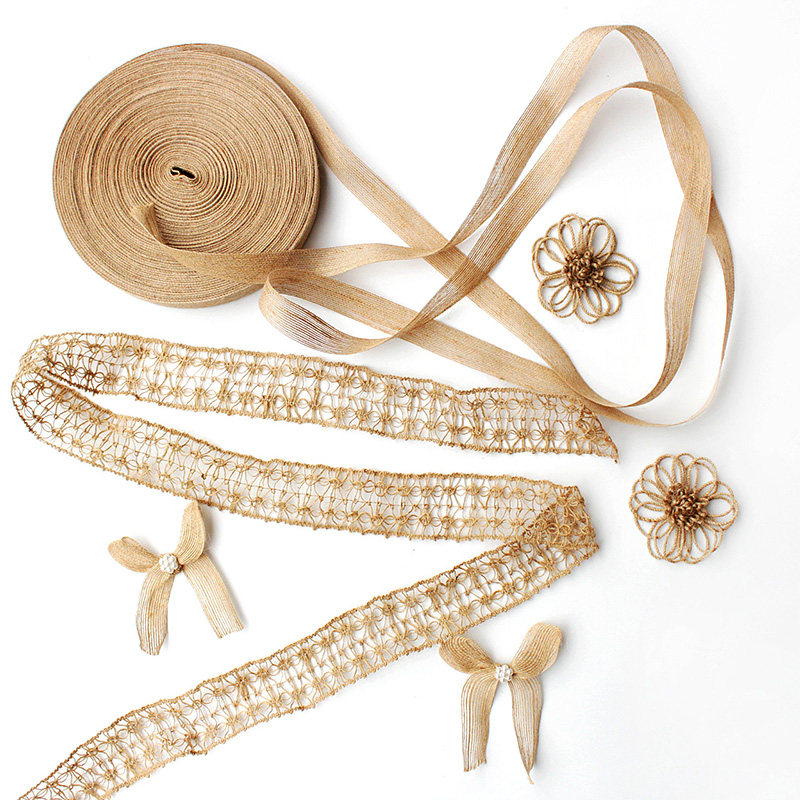 Kindergarten Ring-Genesis Material Hemp Rope Silver Silk Linen Thread Hemp Rope Decoration Flowers Large Butterfly Knot Diy Hand