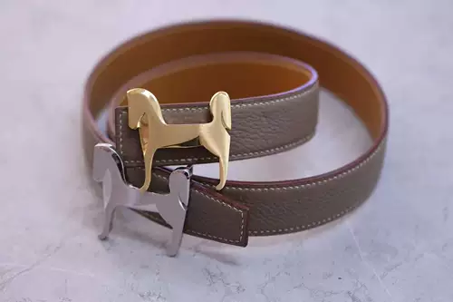 Ремень, пряжка, золотая серебряная пони из нержавеющей стали, коллекция 2022