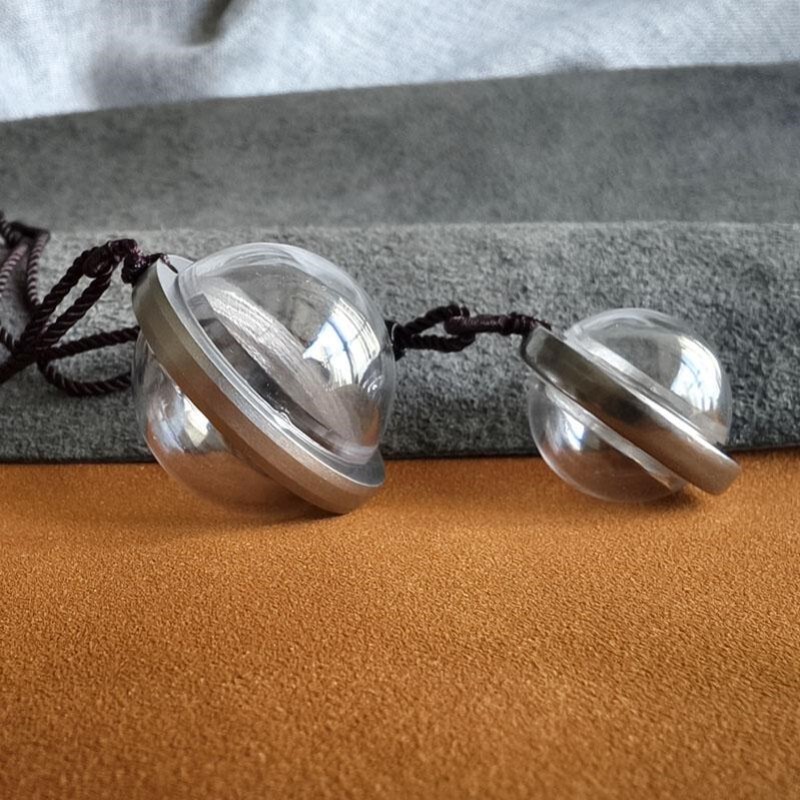 Ganlu Pill Large Empty Bottle Glass Shell Titanium Steel Transparent Spherical Gawu Box Pendant Can Be Opened and Threaded for Storage