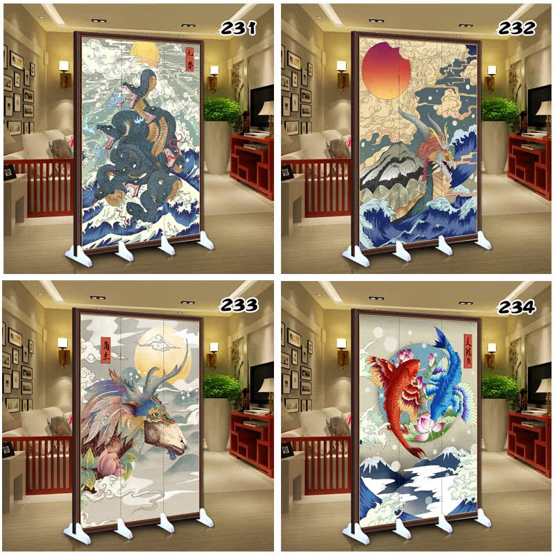 Màn hình hình xăm ukiyo-e Nhật Bản - Màn hình / Cửa sổ vách ngăn trang trí phòng khách