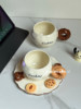 High-Quality Coffee Cup and Saucer Set Gift Ceramic Design Drinking Cup for Home Afternoon Tea Latte Art Cup