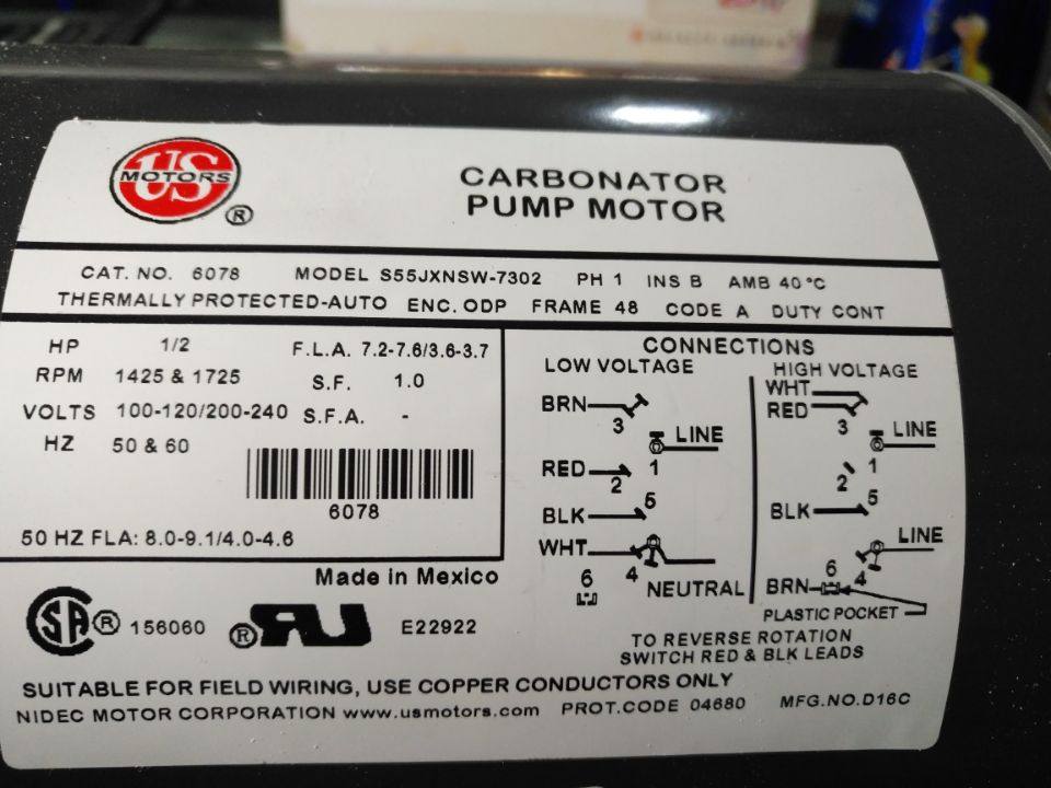 PROCON Pump motor S55JXNSR-7299 S55JXNSW-7302 S55CXPNA-7672