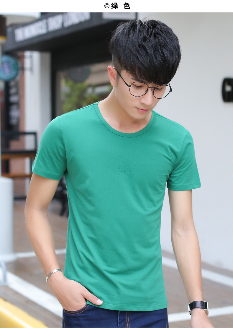 Áo thun nam tay ngắn Đầm sơ mi cổ tròn Áo thun cổ tròn màu trắng tinh khiết Trắng đen nửa tay áo mùa hè Quần áo nam áo polo gucci