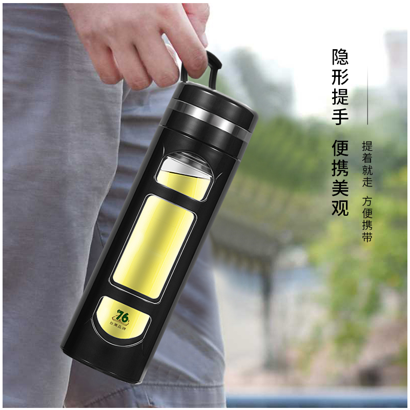 Taiwan glass cup anti-fall explosion-proof outdoor portable large-capacity filter heat-resistant cup for men and women
