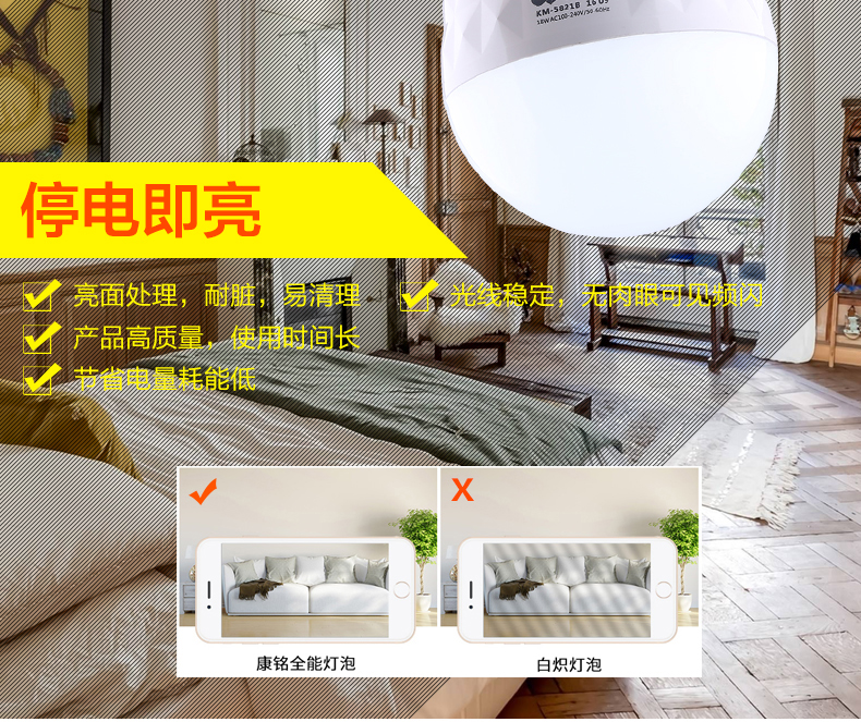 Kang Ming LED cắm trại đèn lều cắm trại ánh sáng khẩn cấp ánh sáng đêm chợ đèn nhà ngoài trời chiếu sáng sạc bóng đèn đèn đội đầu
