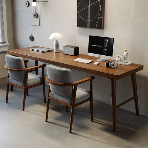 Домашняя двойная твердая древесная компьютерная стола, спальня, простая обучение длинное столовое столовое столовое столовое столовое столовое столовое столовое столовое столовое столовое натяжение