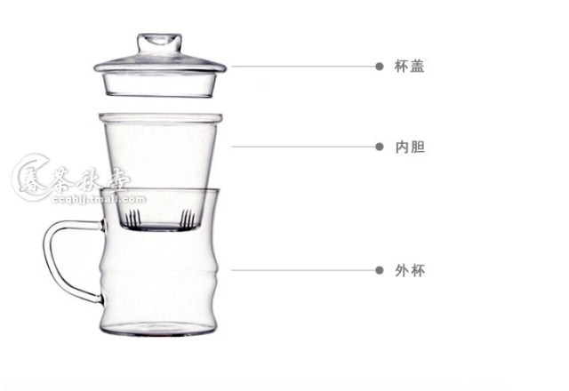 Bộ ly trà thủy tinh chịu nhiệt đặt chén cốc văn phòng cốc hoa ly ba cốc có tách trà bị rò rỉ - Trà sứ bình pha trà giữ nhiệt lock&lock