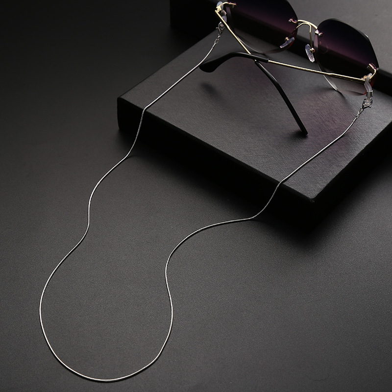 Casual Monochrome Glasses Chain for Men and Women, Retro Personalized Mask Chain, Hip-Hop Style ins Hanging Neck Sunglasses Chain, Glasses Cord