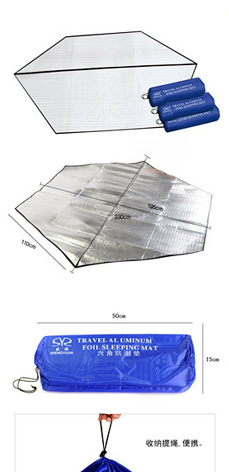 Độ ẩm ngoài trời Pad Nhiều người Nhôm Lá hình lục giác Lều ngủ Mat Tầng Mat Lều Độ ẩm Pad - Thảm chống ẩm / Mat / Gối thảm xốp trải sàn cho bé