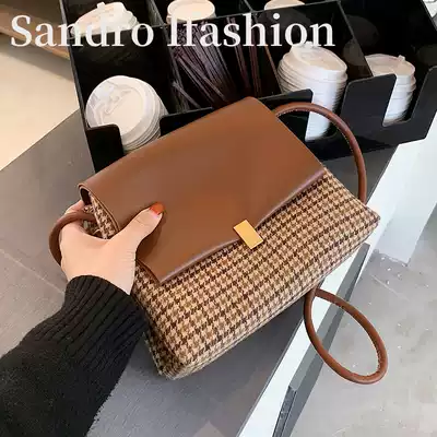 Sandro Ifashion small bag female 2021 new fashion all-match messenger shoulder bag soft leather small square bag