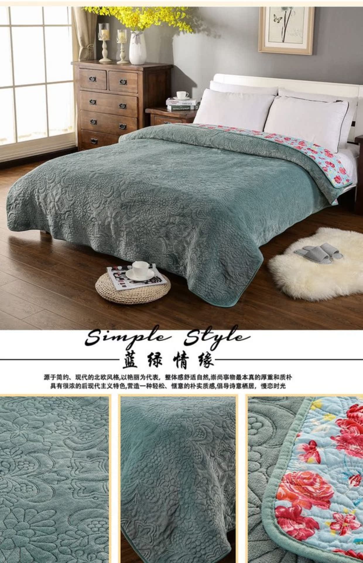 Winter Fale pha lê nhung dày ấm áp quilted hai mặt đa chức năng quilting chăn đơn mảnh chăn bông bao gồm ba mảnh drap giường cotton