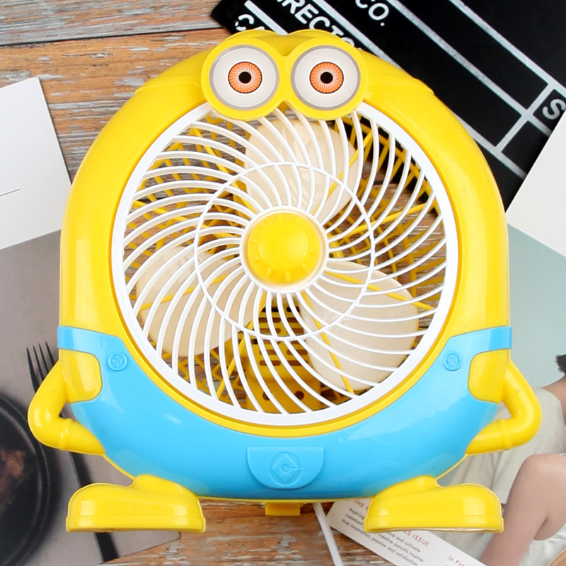 Cartoon electric fan small dormitory student bed small silent dormitory office home cute desktop fan mini