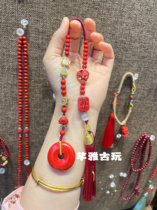 Cinnabar car pendant raw ore high content cinnabar red sand safety buckle safety happiness car hanging pendant jewelry
