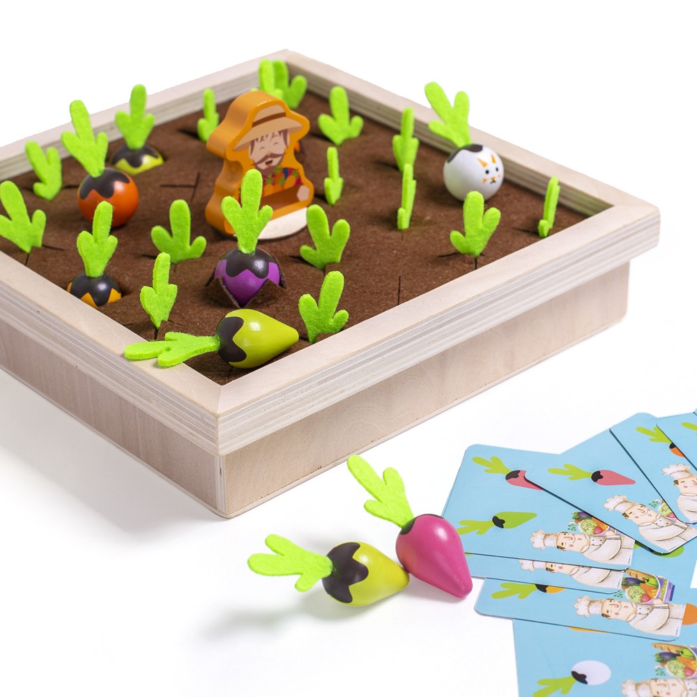 Child plucking Radish Vegetable Memory Tabletop Game 2-3-4-year-old baby Early education Puzzle Wooden even to watch Toy-Taobao
