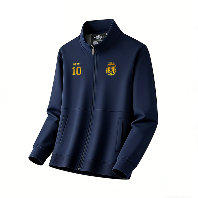 Messi's Sixth World Cup Casual Jacket Softshell Coat Spring and Autumn Thin Style Stand Collar No. 10 Simple Casual Windproof