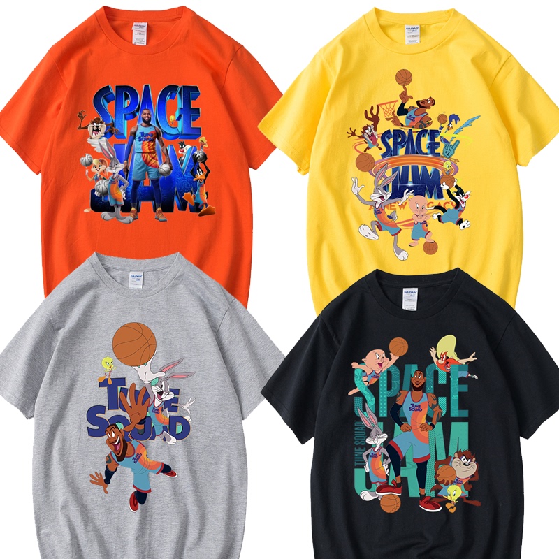 James' Same Short-Sleeved Shirt from the Movie Space Jam 2, Lebron Basketball Jersey, Cartoon Bugs Bunny T-Shirt