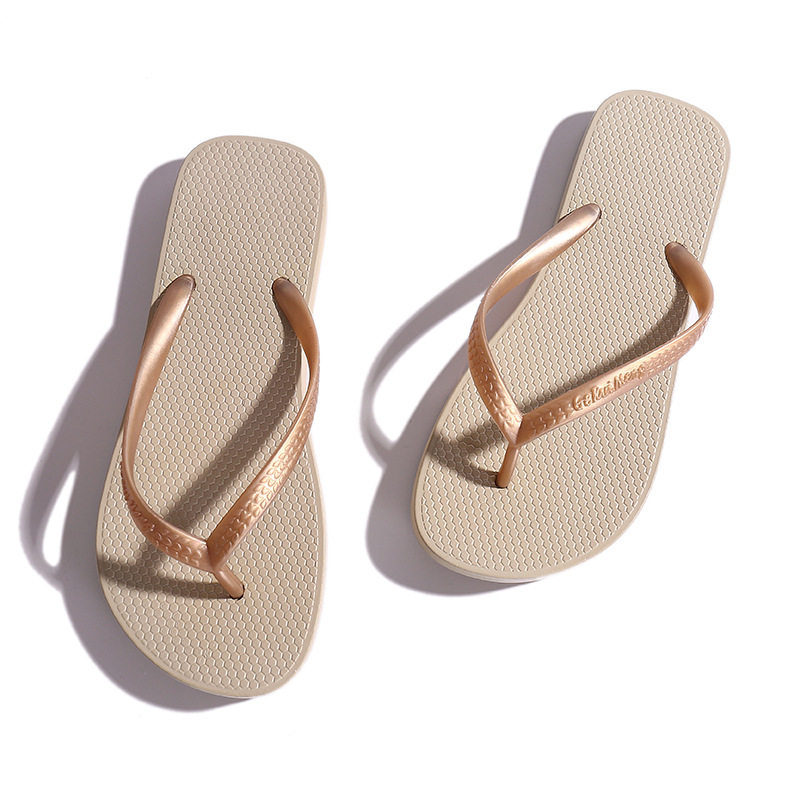 Summer Herringbone drag woman pure color flat bottom beach slippers Slippers Cold Tug Fashion Non-slip Outer Wear Drag Bathroom Slippers Male Summer