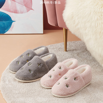 Winter bag with cotton slippers Women Indoor non-slip male warm 11th month 10 couples postpartum Moon shoes cotton shoes