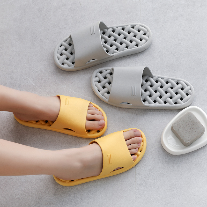 Bathroom Slippers Lady Leaks Non-slip Lovers Home Home Summer Indoor Bath Plastic Soft Bottom Male Cool Slippers Summer-Taobao