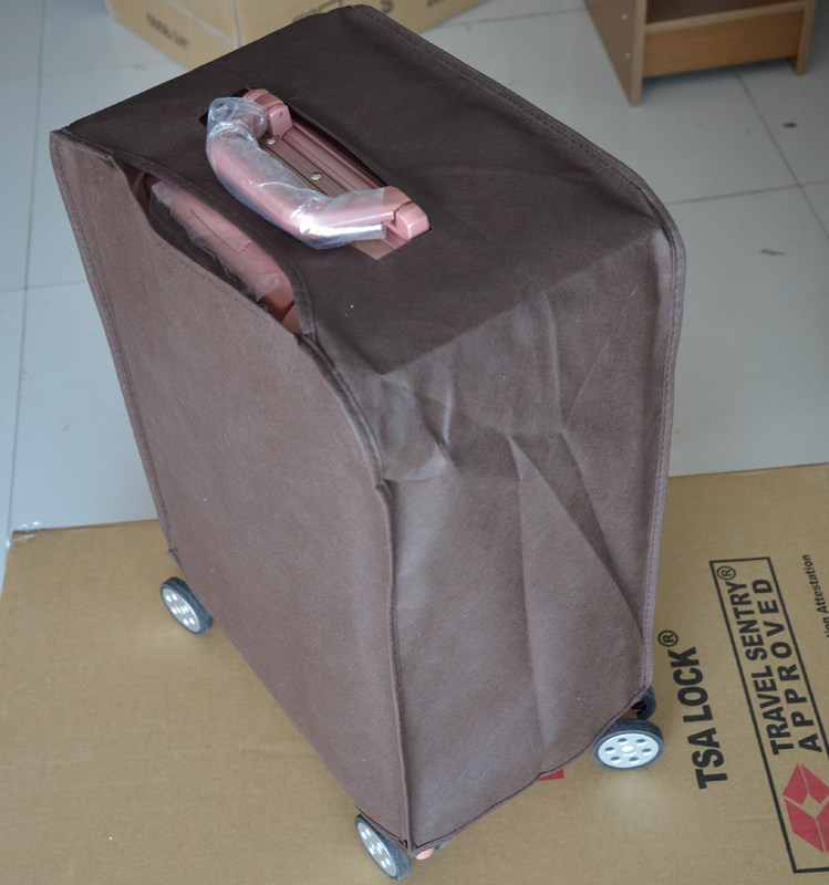 Coffee color thickens non - woven brass rod box protective suitcase 24 inch travel suitcase checked luggage jacket dust cover