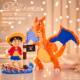 One Piece Straw Hat Luffy Building Blocks Animation Peripheral Micro Small Particle Assembled Educational Toy Chopper Charizard