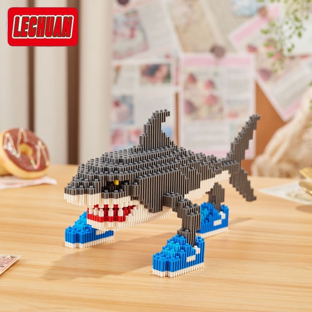 Foreign AI Classic of Mountains and Seas building blocks tungtungsahur wooden stick man Tongtong Tongge assembled abstract toy shark