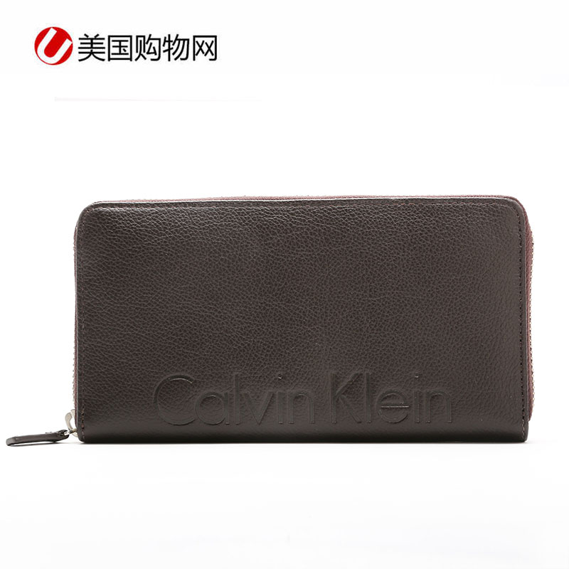 Calvin Klein/卡尔文克雷恩美国CK男士商务长款钱包拉链手拿包