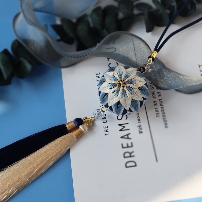 Shao Shou Ju Ball Embroidery diy Handmade Couple Chinese Style Ping An Symbol Sachet Car Pendant to Send Boyfriend Valentine's Day Gift