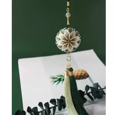 Green foam hand ball diy material bag embroidery handmade car pendant sachet Hanfu accessories for boyfriend birthday gift