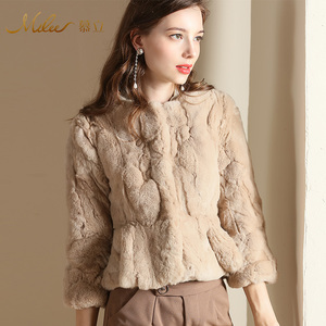 Mulee mu li thỏ lông cỏ áo khoác nữ ngắn áo mùa thu và mùa đông 2017 mới dày ấm áp là mỏng