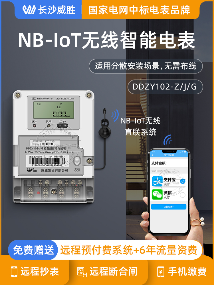 Changsha Wasion NB-IoT Wireless Remote Meter Reading Electricity Meter Smart Prepaid Single-phase Electricity Meter for Rental Housing Community