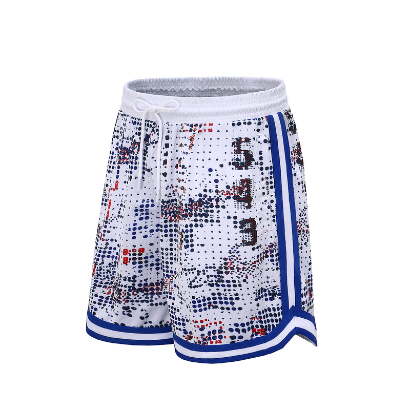 Summer American-Style Four-Quarter Elastic Waist Drawstring Camouflage Starry Sky Mosaic Print Running Basketball Beach Shorts for Men