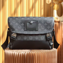 Mens bags 2024 new high-end trendy brand fashion large-capacity single shoulder crossbody bag genuine leather mens business bag