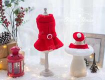 FANCY HOUSE Pet Clothes Big Red New Year Christmas Cashmere Pet Couple Coat Three-piece Gift Box