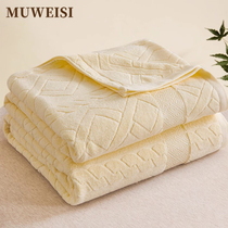 High-end old fashioned wool towels by pure cotton full cotton summer single sofa in the afternoon nap blankets office for lunch break air conditioning Gay blanket